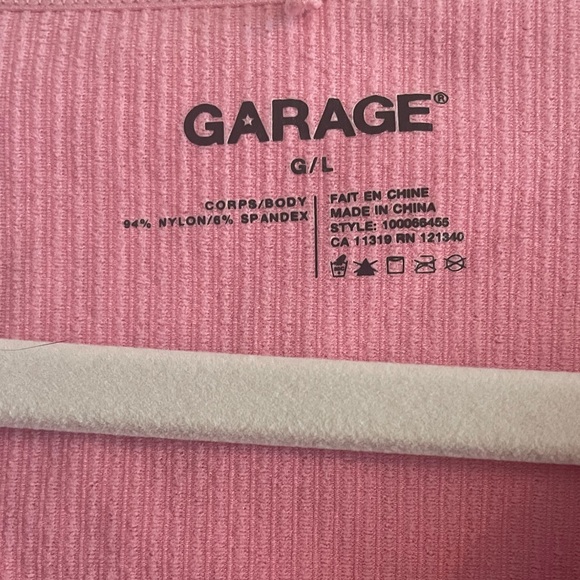 Pink Garage Crop Top Large Plunge Neckline Ribbed - Picture 4 of 4